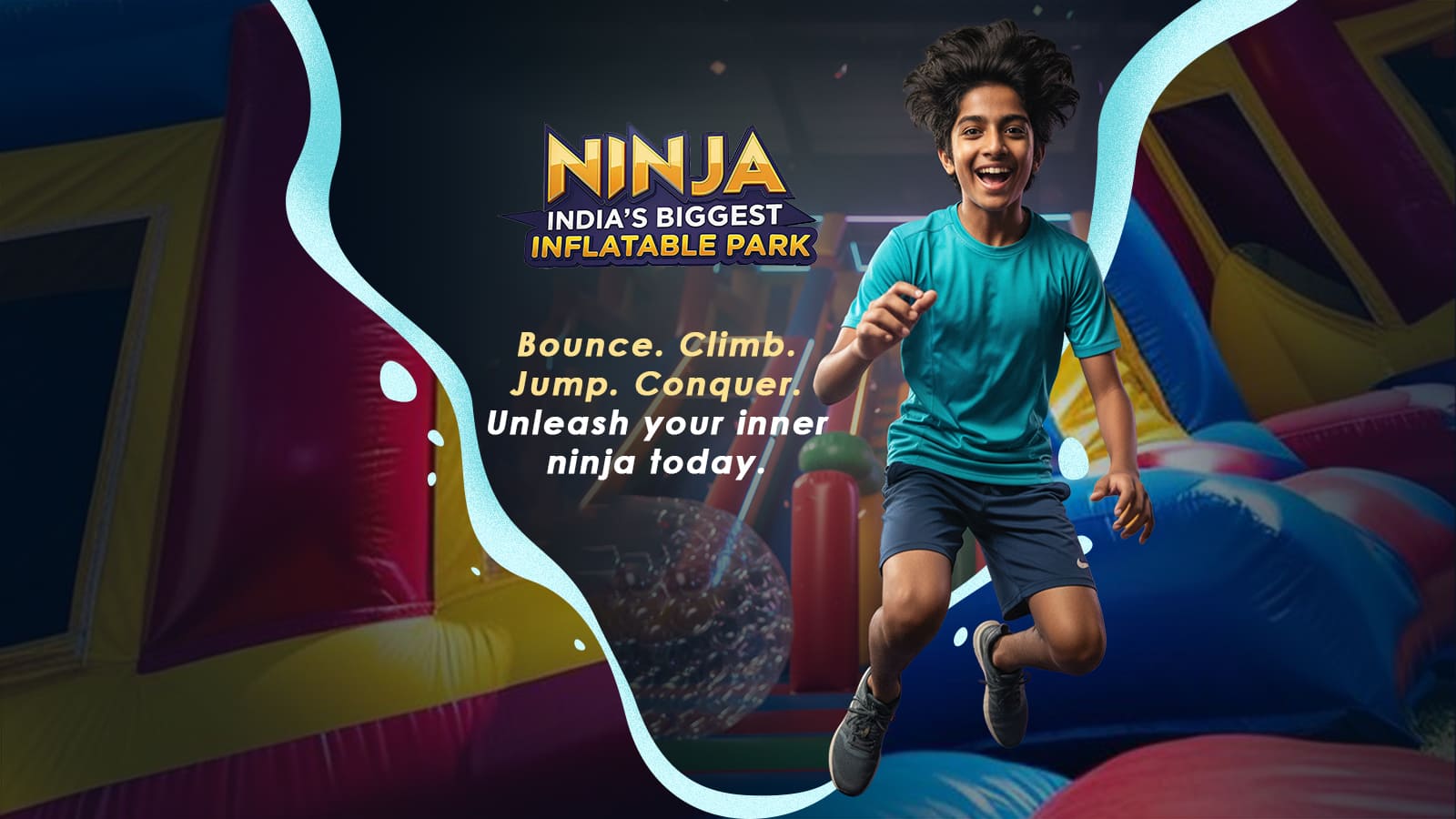Kids having fun at Ninja Inflatable Park